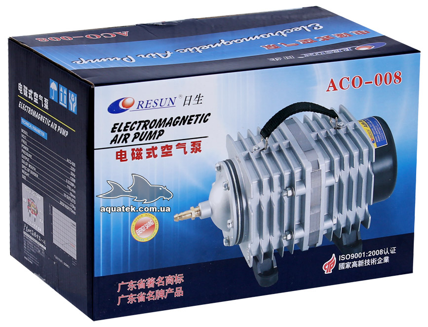 Компрессор RESUN ACO-008 - поршневой компрессор для аквариумов и прудов, 110 л/мин. Компрессор RESUN ACO-008 - поршневой компрессор для аквариумов и прудов, 110 л/мин.